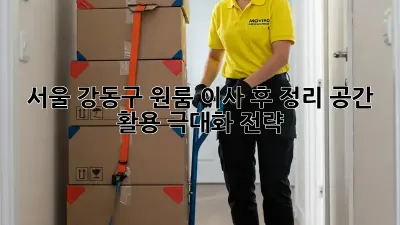 서울 강동구 원룸 이사 후 정리, 공간 활용 극대화 전략!