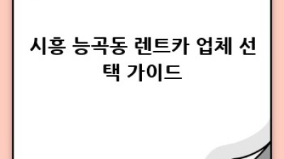 시흥시 능곡동 렌트카 이용 완벽 가이드